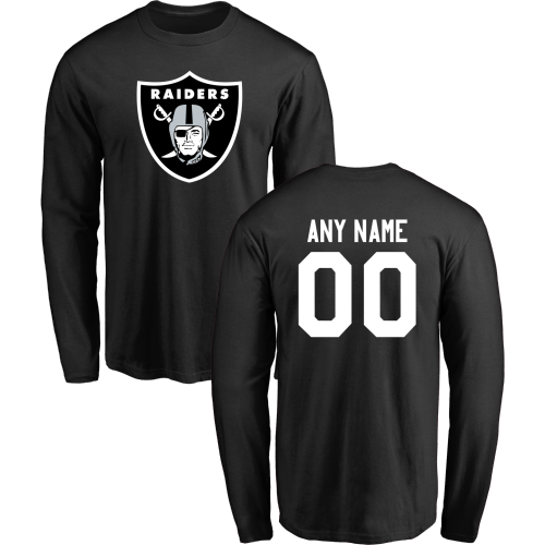 Men Oakland Raiders Design-Your-Own Long Sleeve Custom NFL T-Shirt->->Sports Accessory